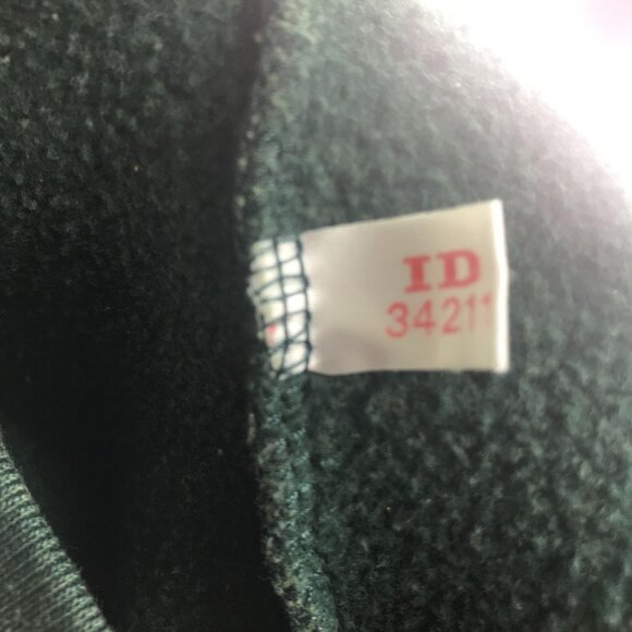 Vtg Limited Jeans Pullover Sweatshirt M Green Embroidered Plaid Logo y2K 90s - Picture 8 of 10